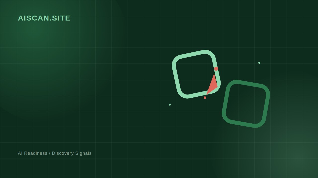 Abstract illustration of two broken chain-link shapes on a dark emerald background, a coral wedge splitting the link apart, symbolizing a discovery link failing silently.