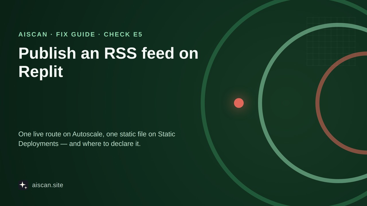 Textless dark-green cover with concentric mint and coral arcs on the right for a live feed route, a faint file grid in the corner for a static file, and negative space on the left for the headline.