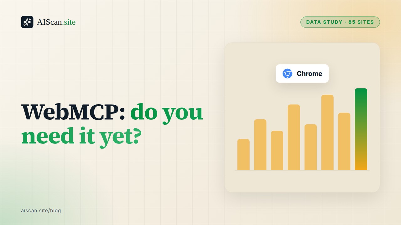 WebMCP: do you need it yet? With the Chrome logo, AIScan cover